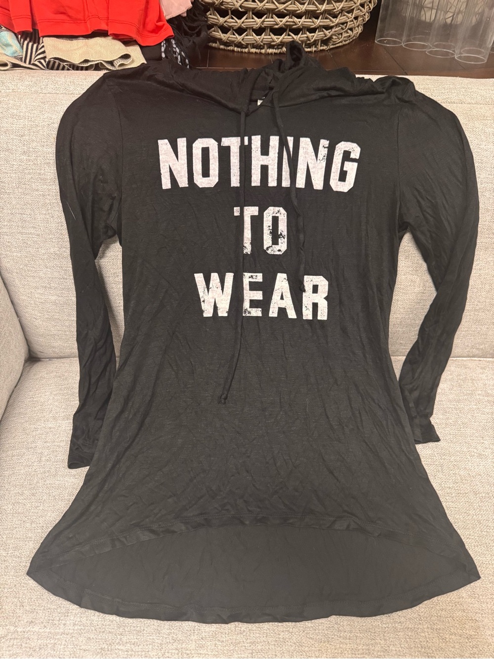 Ocasion Black 'NOTHING TO WEAR' Hooded Tunic